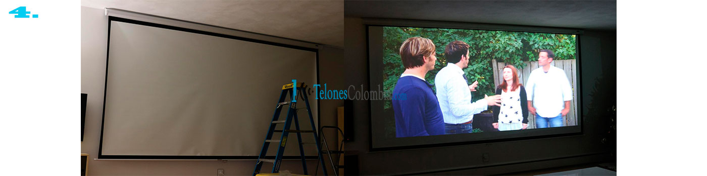 pantalla de video beam instalada por telones colombia